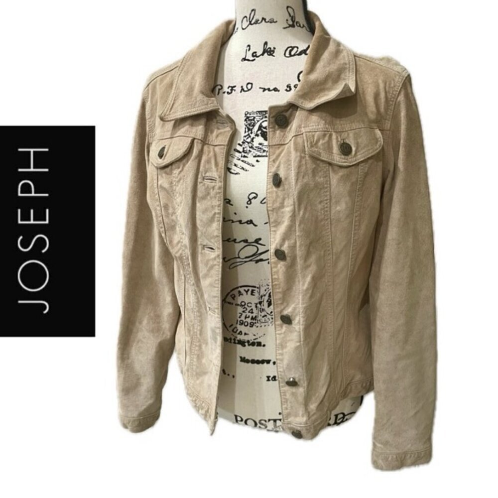 SUEDE TRUCKER JACKET VINTAGE RUGGED TAN COLOR SIZE SMALL‎
